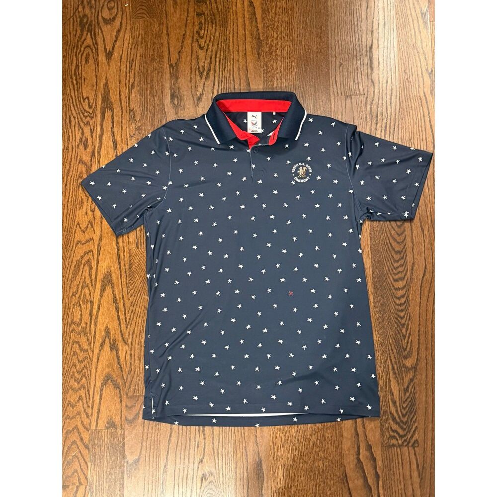 PUMA 125th U.S. Open Oakmont Navy Star Golf Polo Shirt